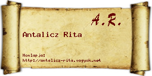 Antalicz Rita névjegykártya